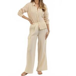 NEW FINAL TOUCH linen pant set in dune
